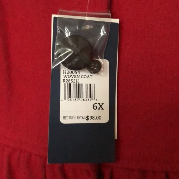 NWT Hartstrings faux fur red wool coat 6X - Picture 3 of 9